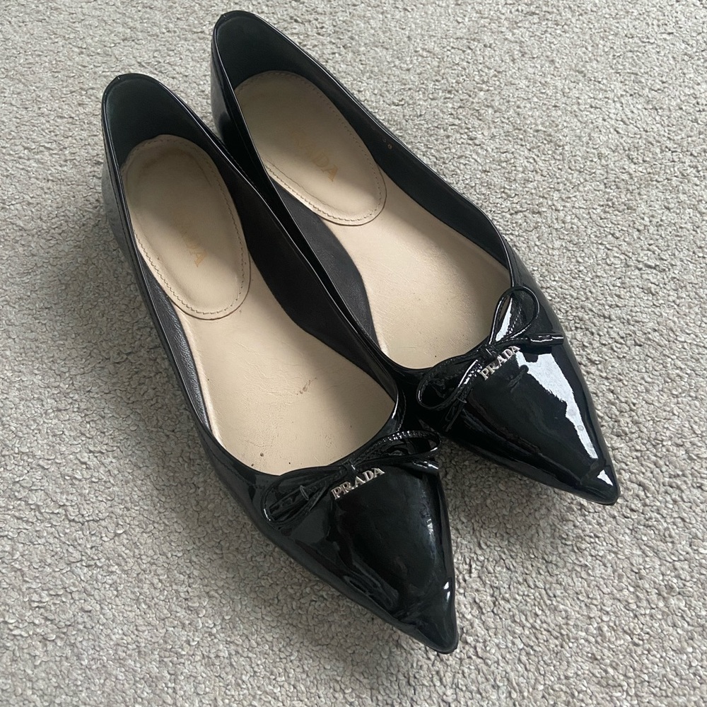Authentic Prada patent leather ballet flats